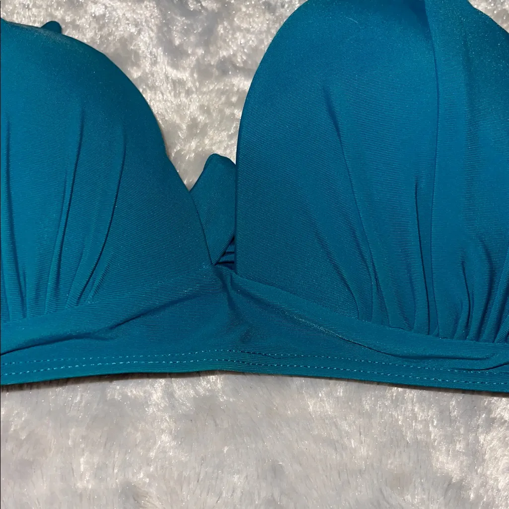 Sportlike Teal Padded Halter Bikini Top Size Medium Blue - Image 8