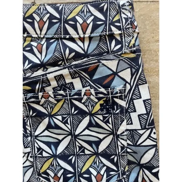 Tory Burch‎ Acoma Print Cropped Skinny Jeans Riviera Blue Size 25 - Image 7