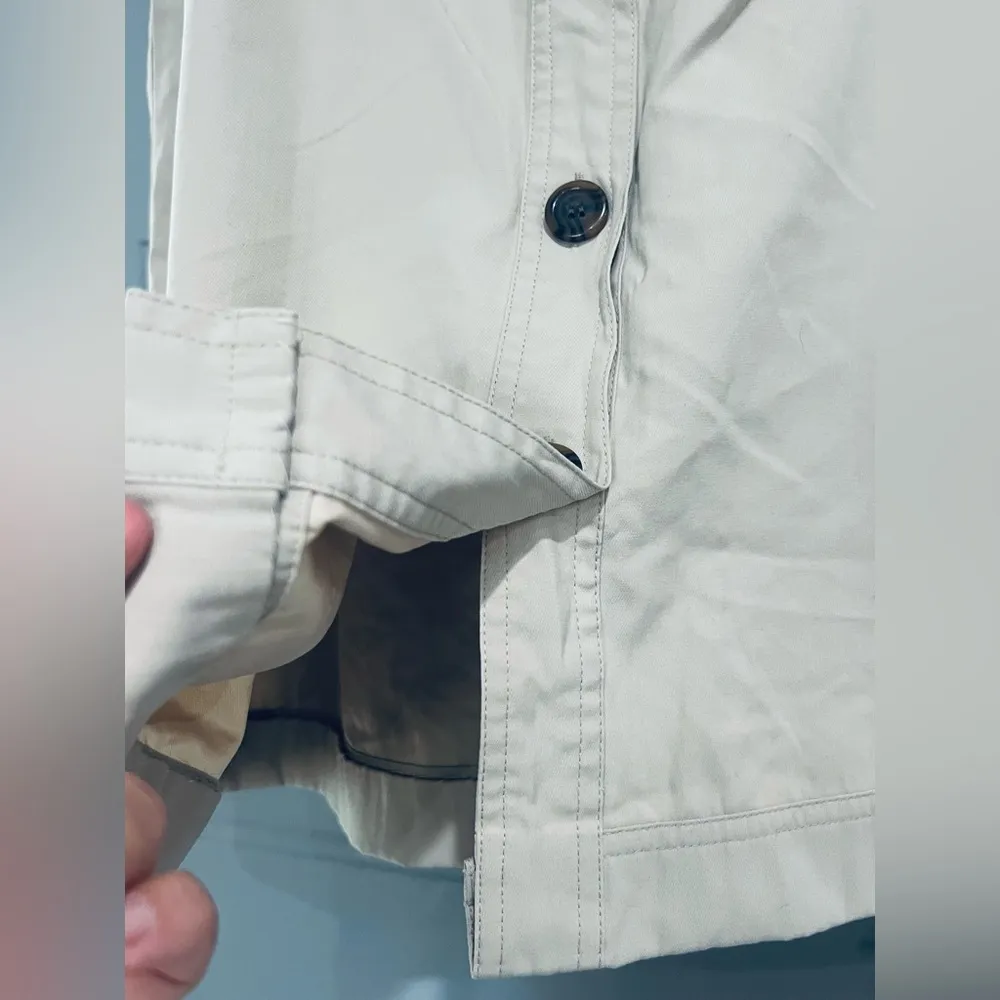 TravelSmith Vintage Skirt Womens 14p Petite Button Down Maxi Midi light brown - Image 3