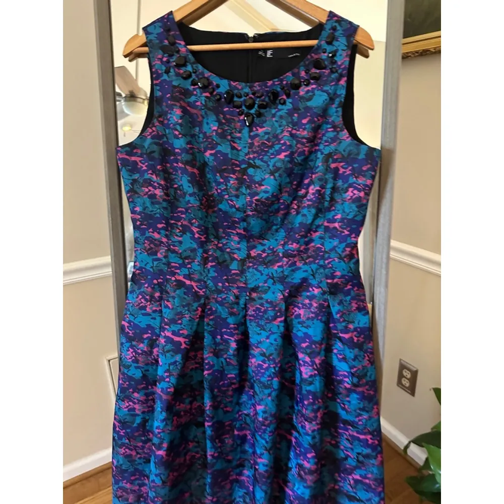 Leslie Fay Dress Women's Size 14‎ Blue Pink Floral - Image 5