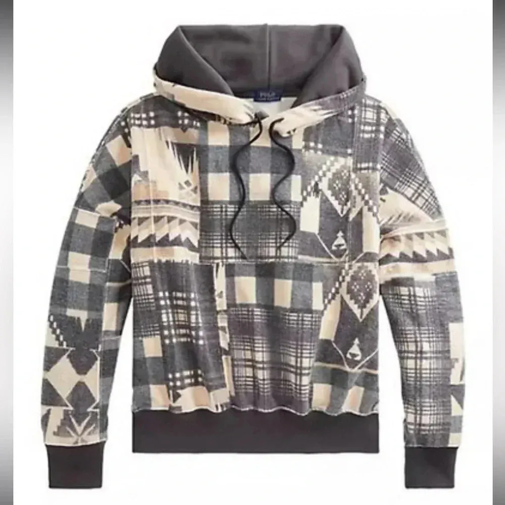 Polo Ralph Lauren Women’s Southwestern Geometric Patchwork Aztec Hoodie - Image 8