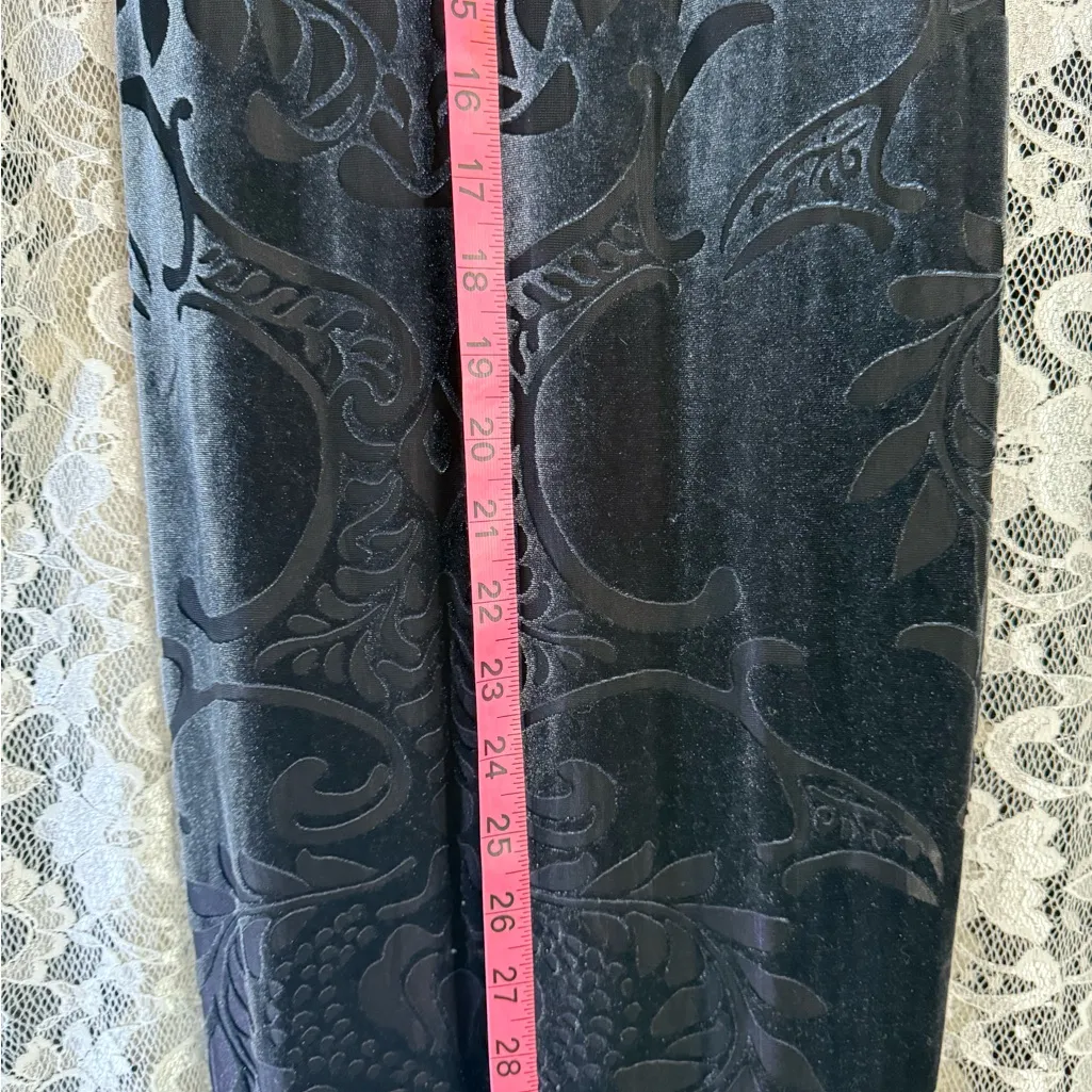 NWOT Symphony dark gray Backless Long Sleeve Dress burnout velvet paisley sheer - Image 13
