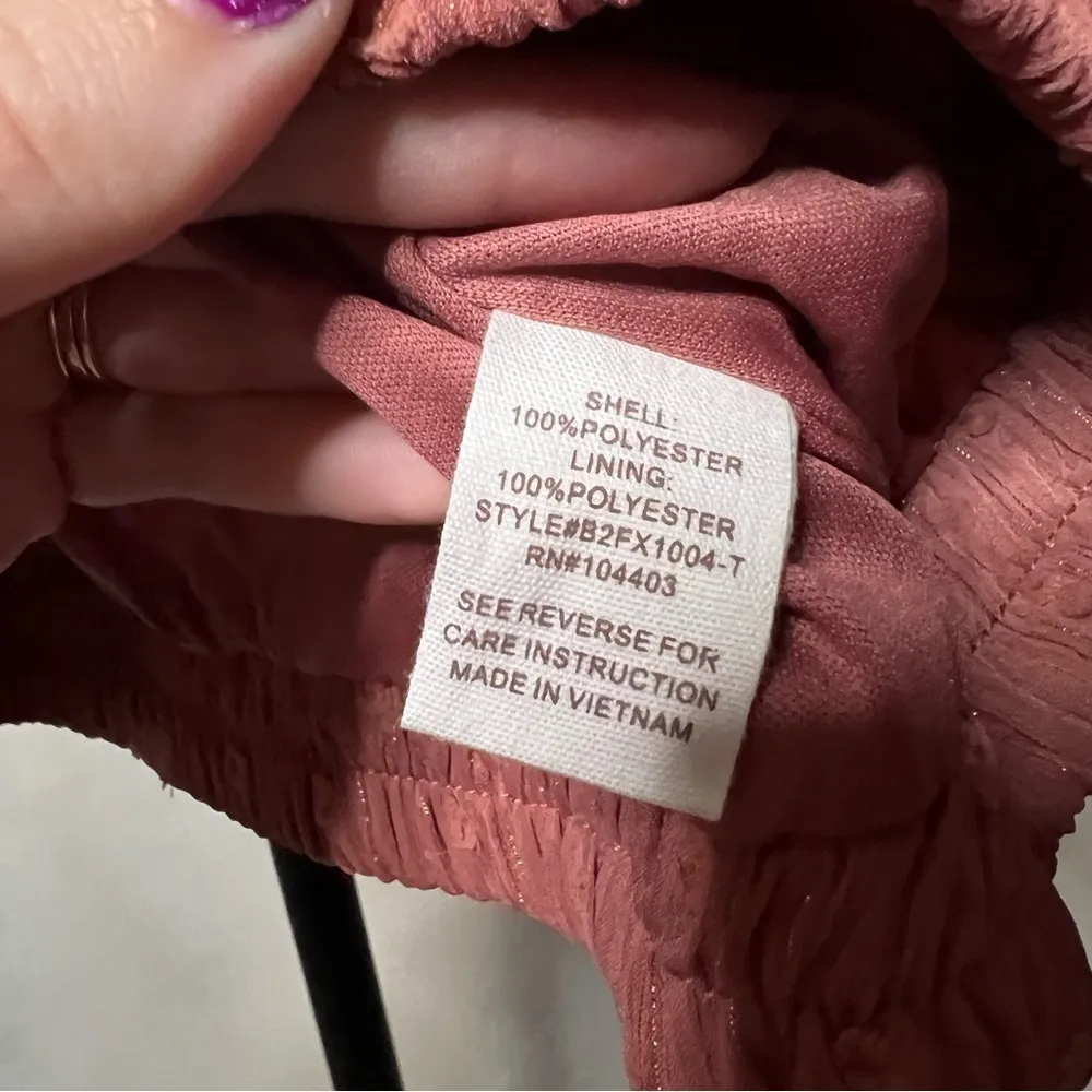 By The River Blush Pink Puff Sleeve Blouse Large - Image 10