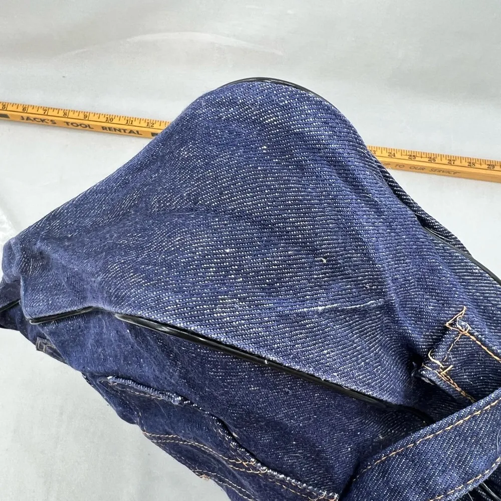 Vintage Denim Shoulder Bag Blue - Image 5