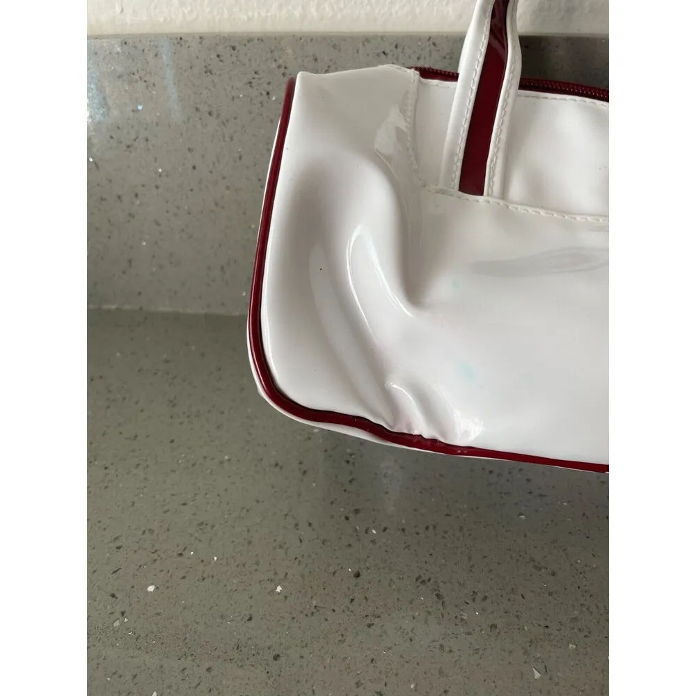 Shiseido white and red Cosmetic Pouch Bag Skincare READ Silver - Image 8