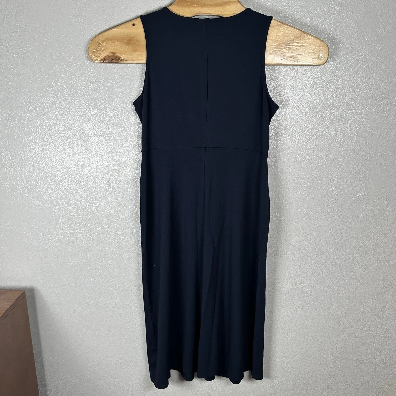 NEW J Jill Wearever Collection Navy Blue Sleeveless Jersey Midi Dress Womens XS - Image 3