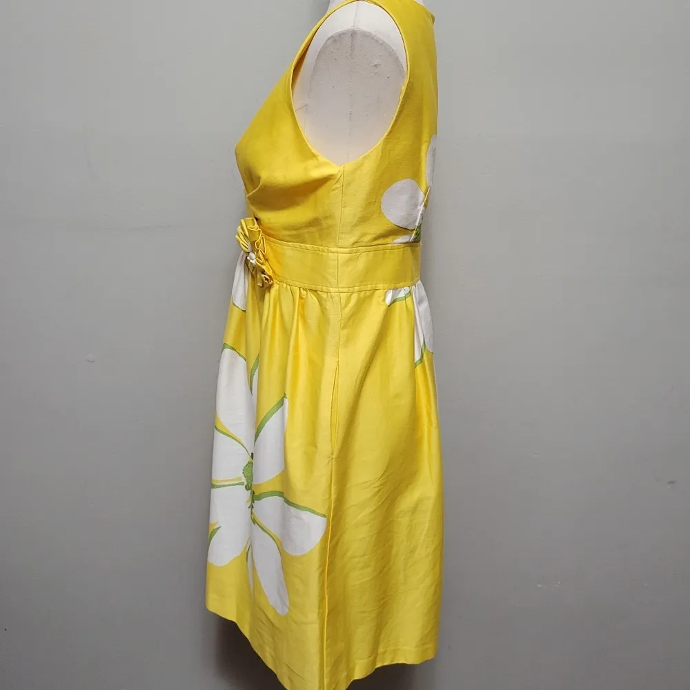 Studio I petite yellow floral fit &flare dress size 10p - Image 4