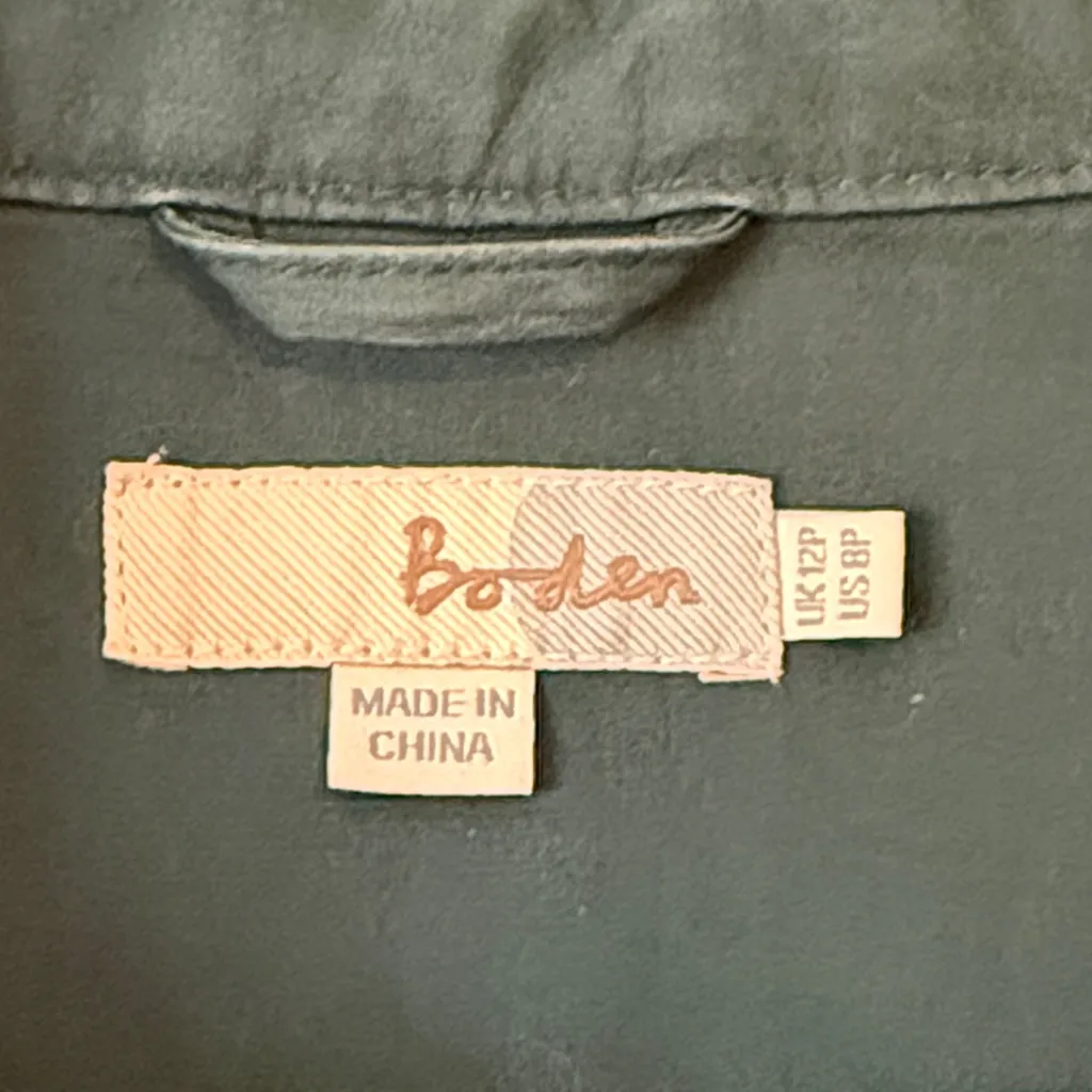 Boden Dark Teal Green Hooded Jacket Medium 8 Petite UK 12P Size 8P - Image 9