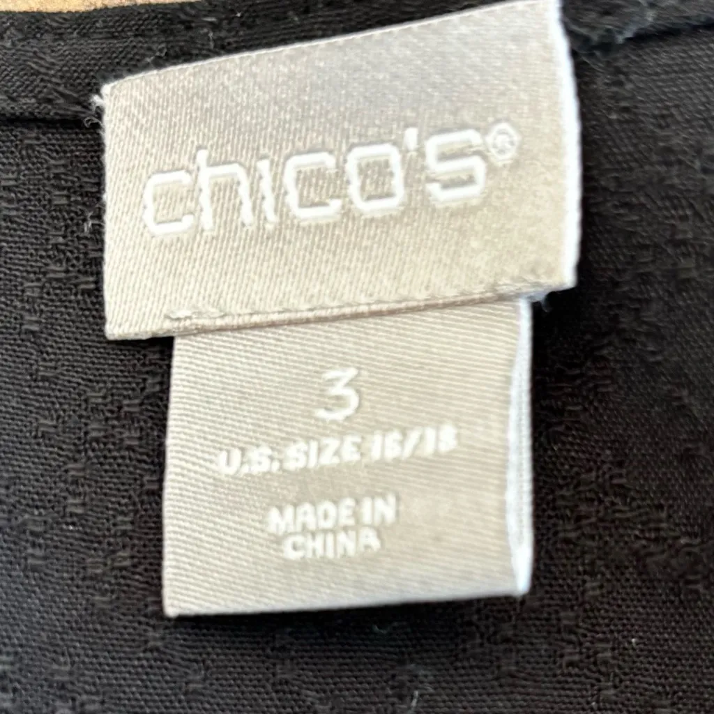 Chico’s Sz. XL-3 Versatile Basic Black Short Layered Sleeve Pullover Top - Image 6