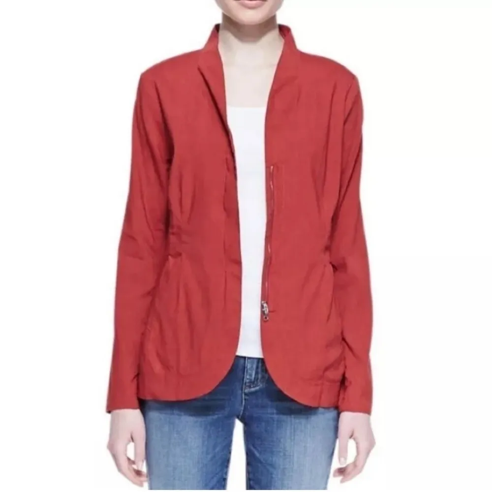 Eileen Fisher Italian Linen Blend Peplum Jacket | XS - Image 2