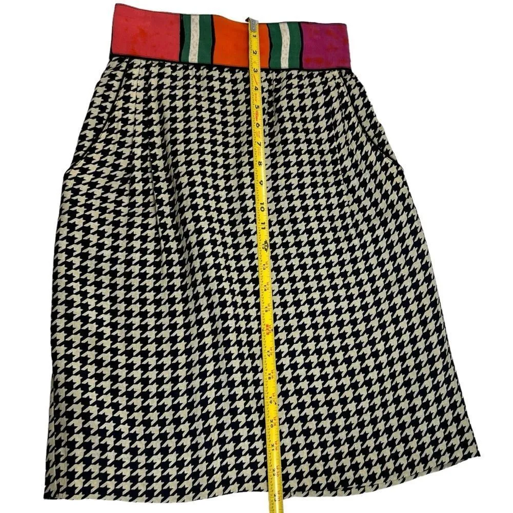Vintage 80’s Platinum Dorothy Schoelen Retro Houndstooth 2PC Skirt Suit Black Size M - Image 15
