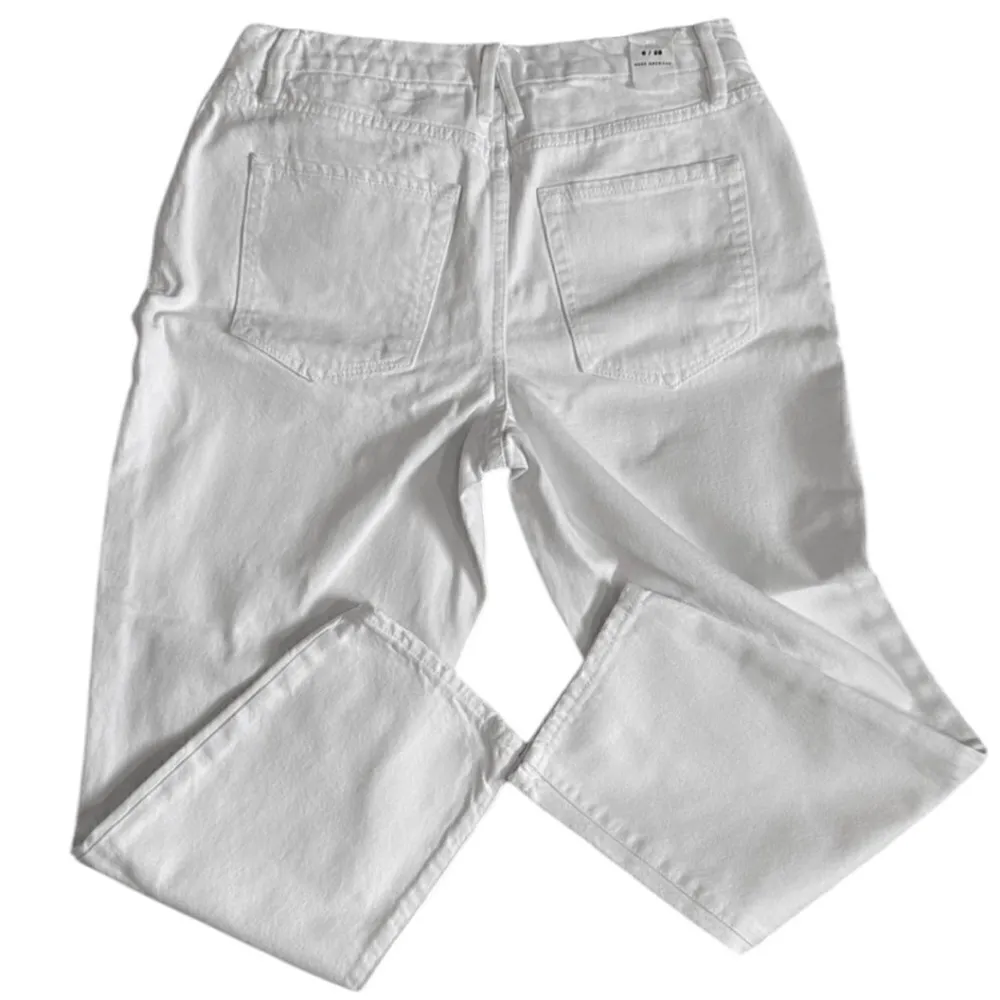 #64 NWT Good American Good Girlfriend Ripped High Waist Ankle Jeans in W… - Image 6