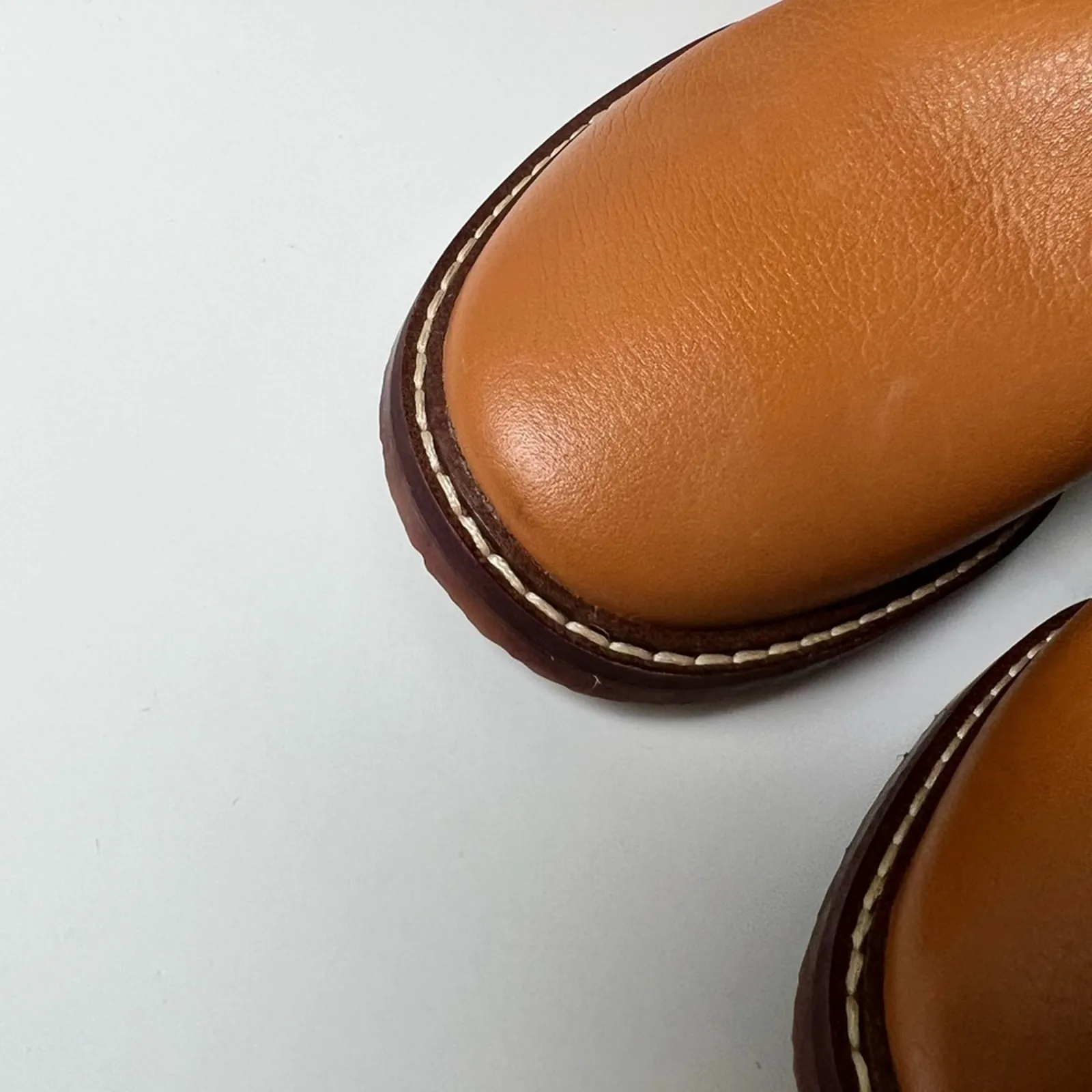 Sam Edelman Brown Almond Toe Elsy Zip Up Tall Block Heel Boot in Caramel 9.5 - Image 9