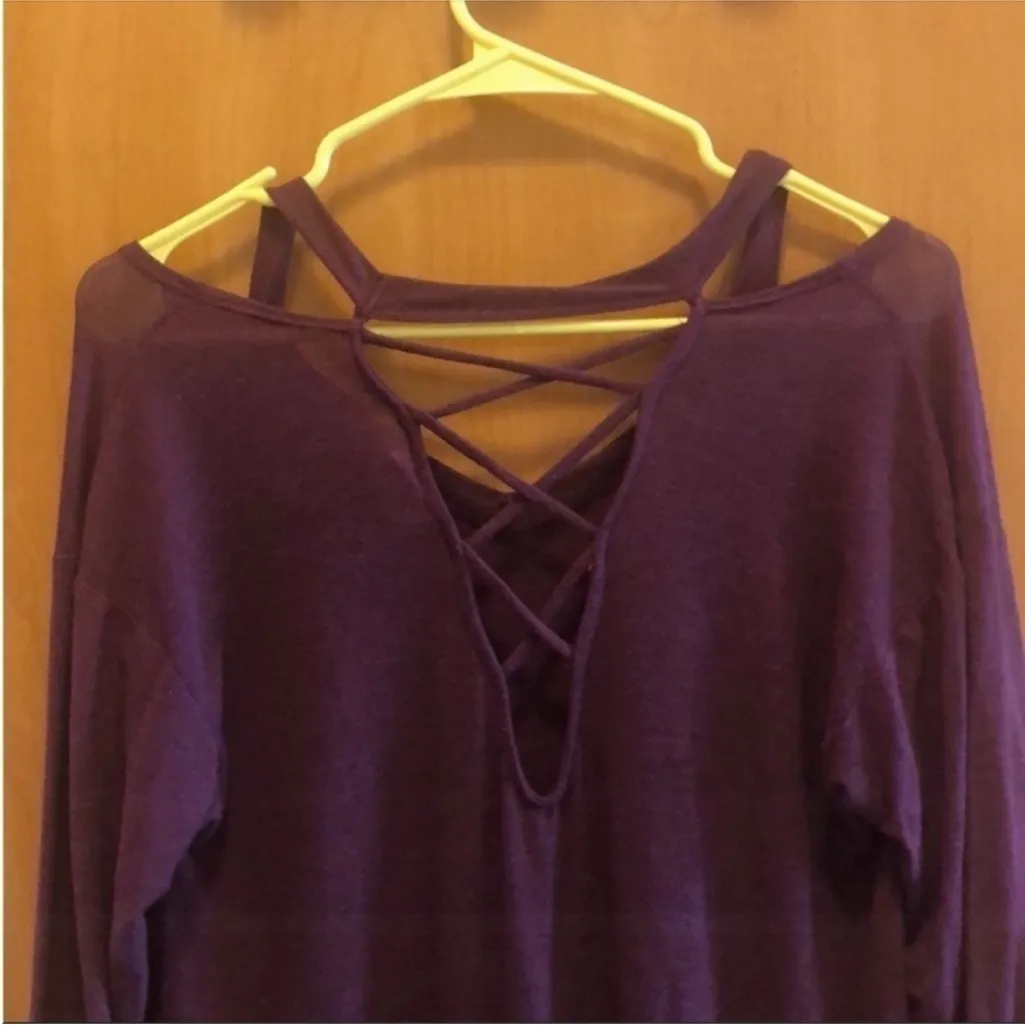Nordstrom Size Small Open-Back Purple Bohemian Top - Image 6