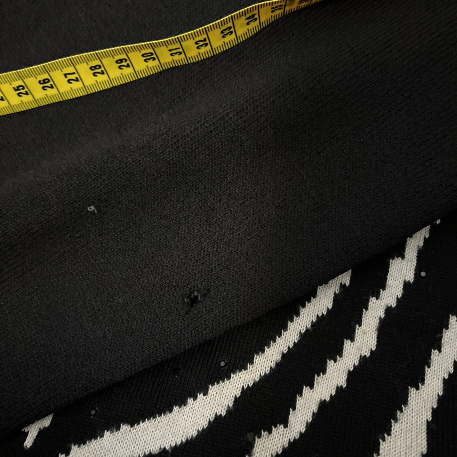 St John Marie Black Zebra Sweater SP Vintage White Zip Neck Long Sleeve Zoo - Image 10