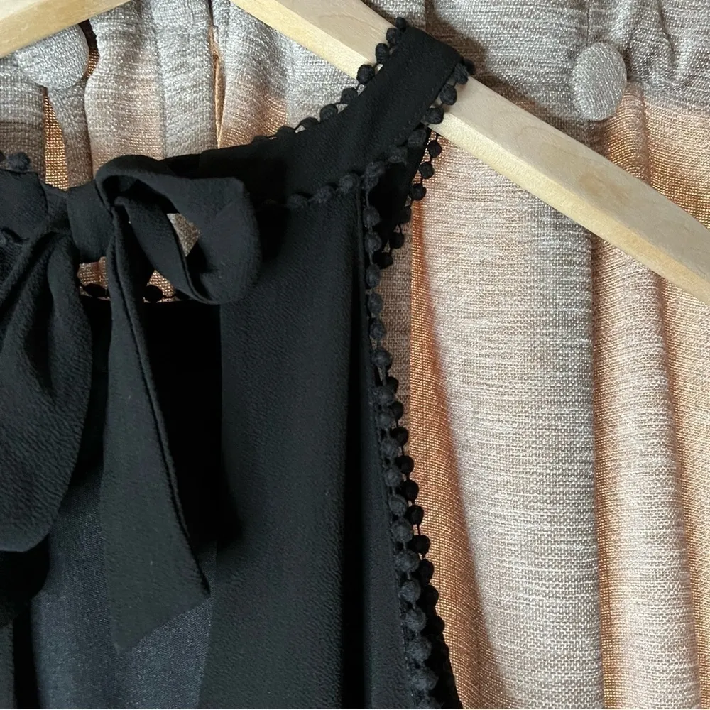 Black Pom Pom Trim Cinched Waist High - Image 13