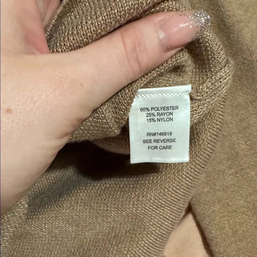 Jaclyn Smith Light Brown Knit Cardigan Small - Image 7