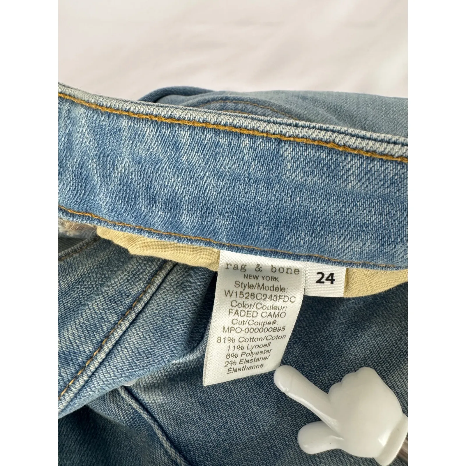 Rag & Bone Camo Print Denim Jeans Slim Fit Casual Pants Size 24‎ - Image 4