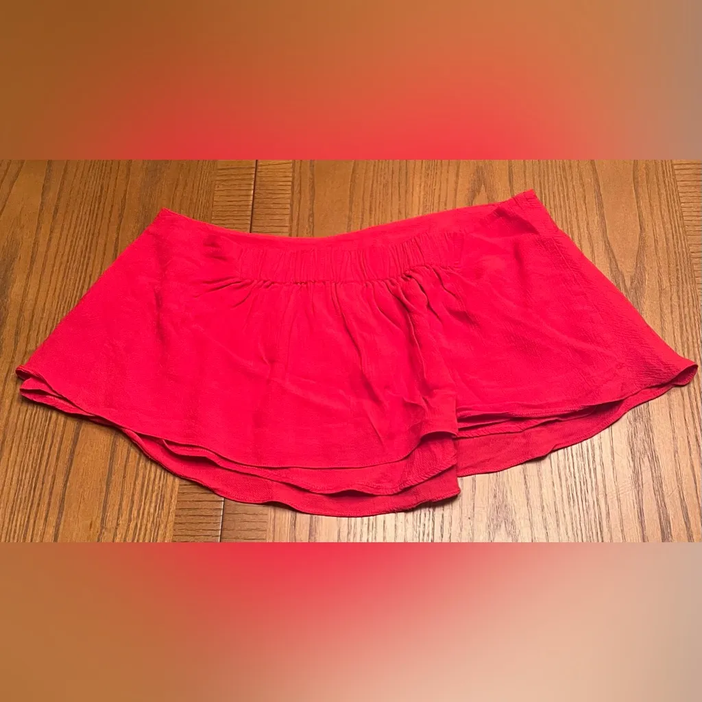Free People Gia Red Crepe Strapless Flounce Top & Wide Leg Pants Set Size‎ Small - Image 15