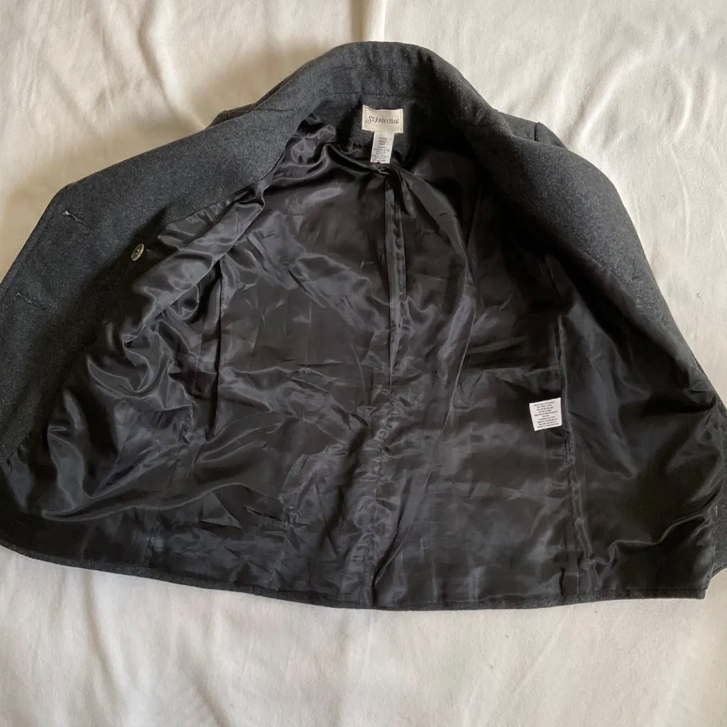 st john's bay women wool coat Gray SZ PETITE S BUST 38 - Image 4