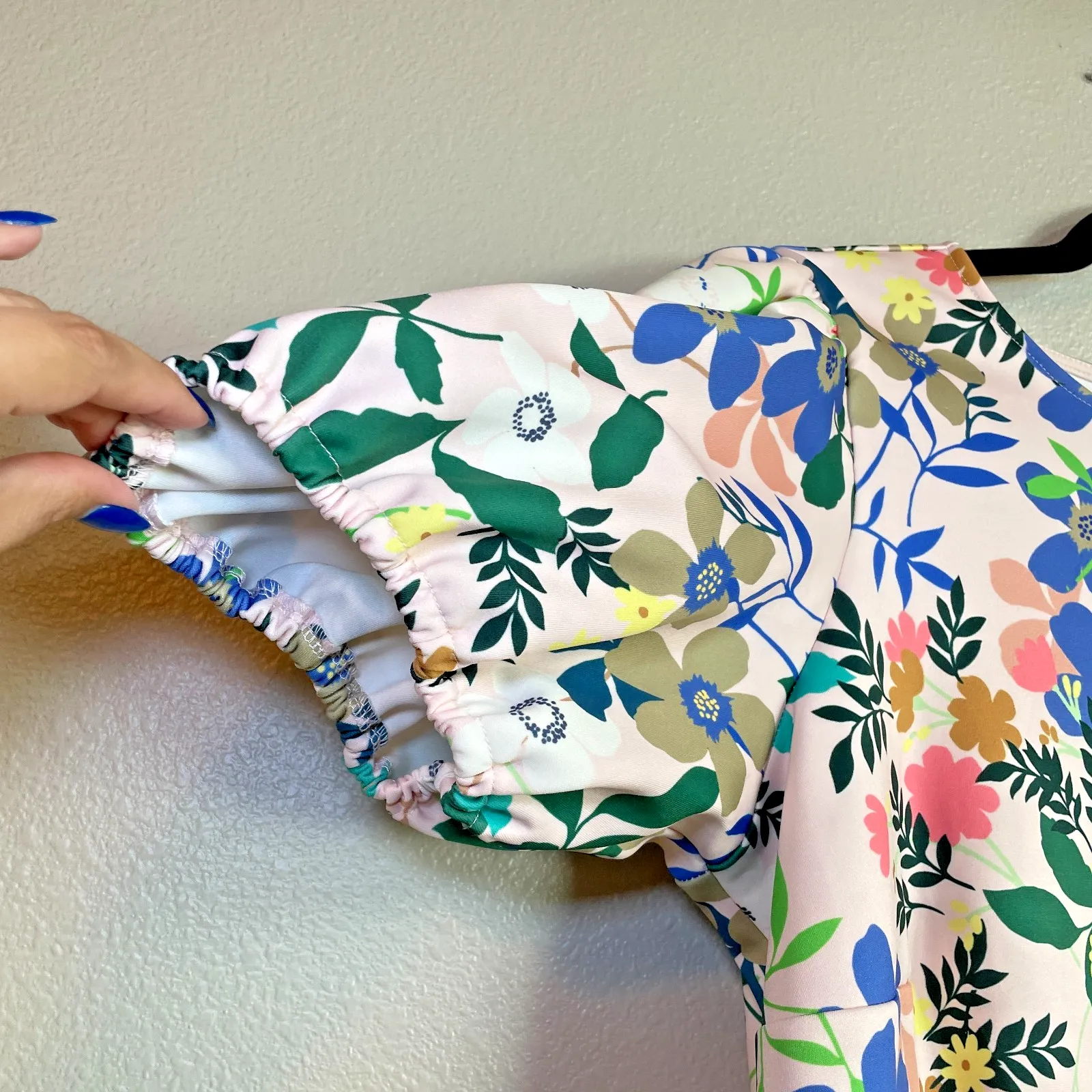 Eloquii Dress Size 16 Floral Fit and Flare Puff Sleeves Knee Length Avant Garde - Image 5