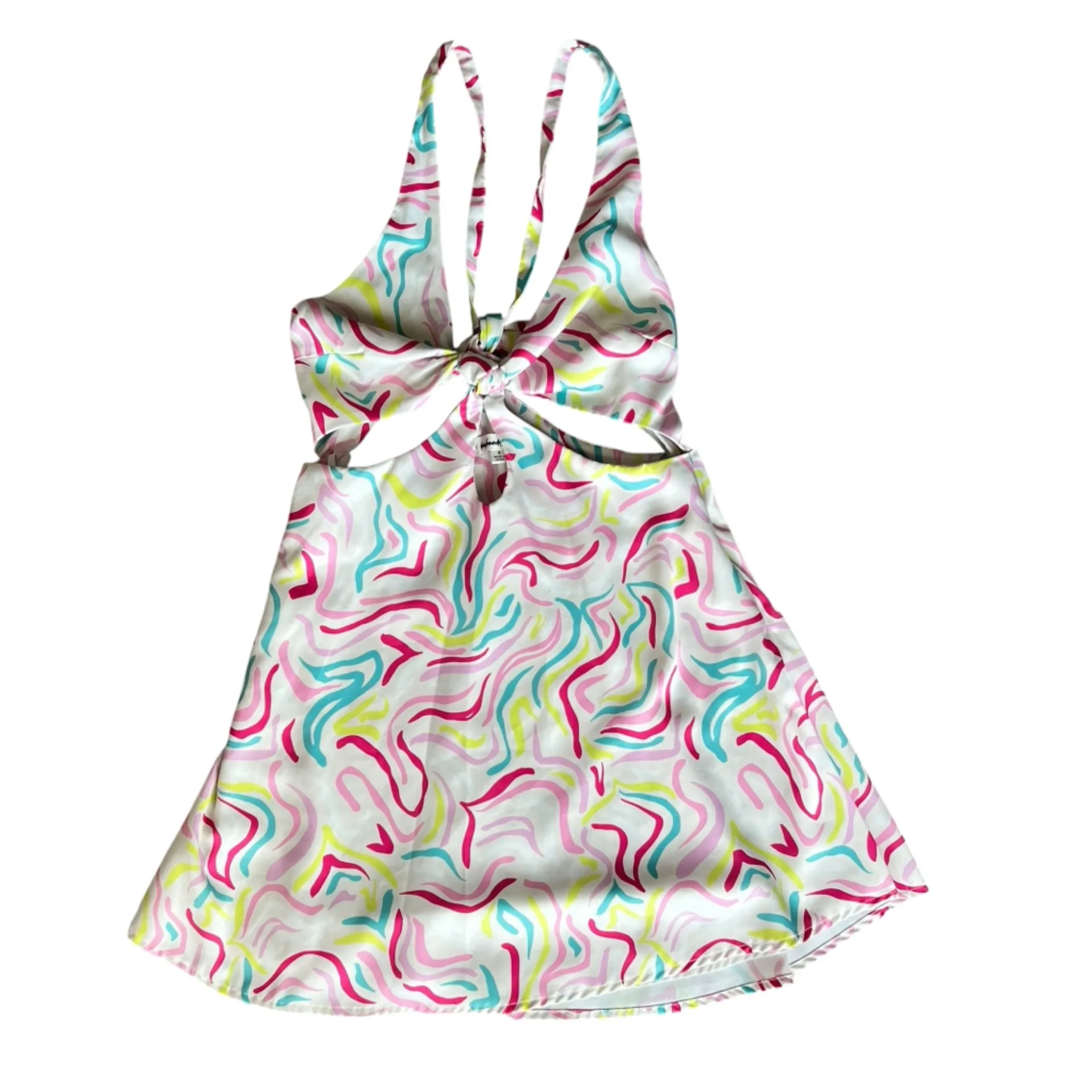 For Love & Lemons FL&L Women’s Palmer Retro Halter Cutout White Mini Dress Small - Image 6