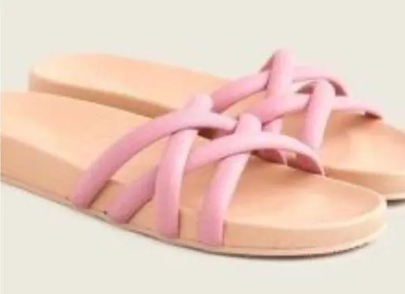 J Crew Pacific Cushy Leather Women's Pink Slide Sandals size 8.5 - Image 2