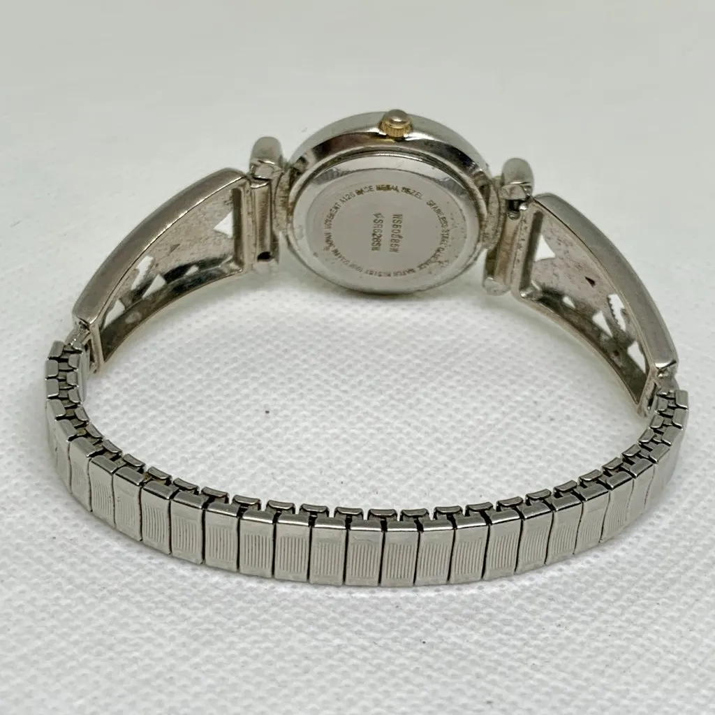 Women’s vintage watch quartz analog silver gold tone 25mm round running - Image 5