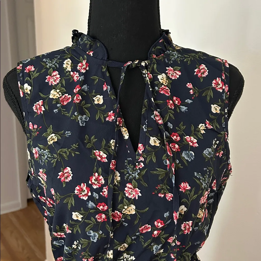 NWT CUPSHE Sprig & Blossom Floral Mini Dress with tie neck - Image 6