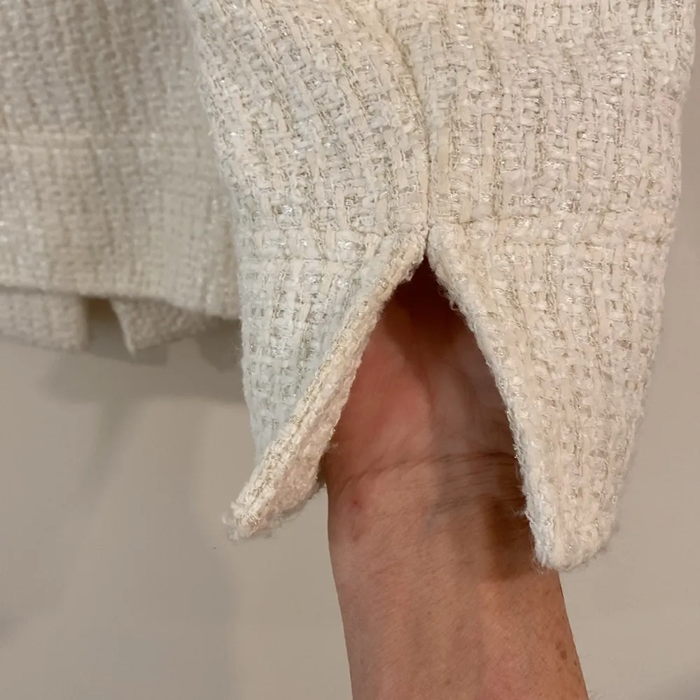 Anne Klein Ivory boucle zip up blazer size 14 - Image 4