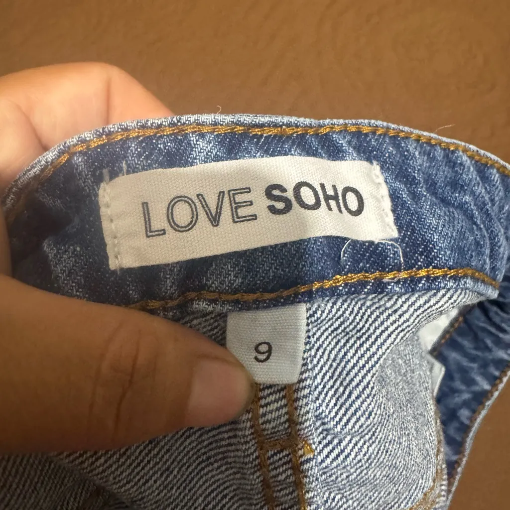 Distressed Blue Jean Shorts Size 9 - Image 3