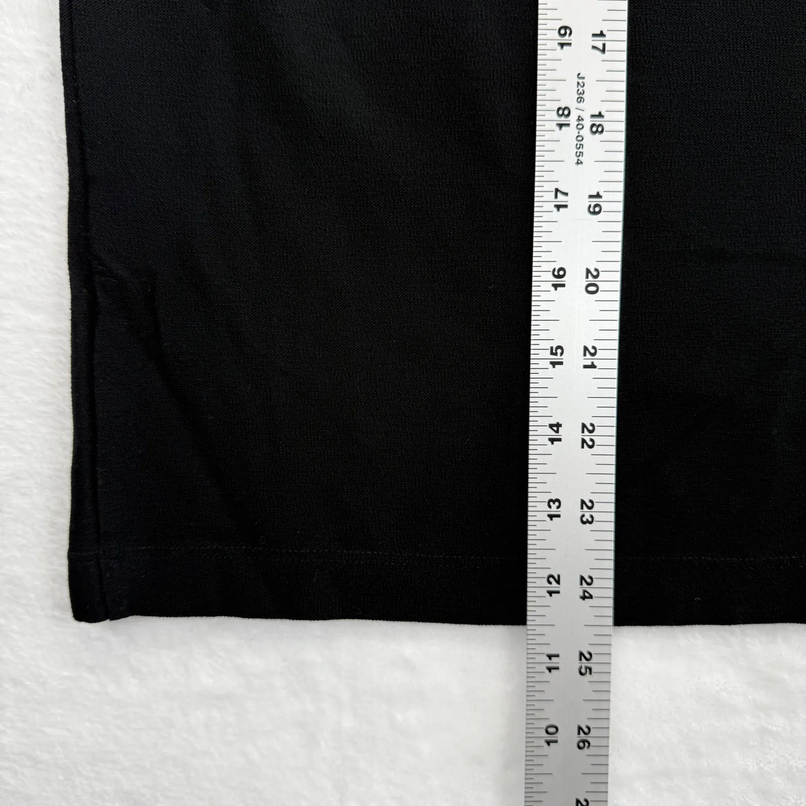 Eileen Fisher Petite Black Midi Skirt Stretch Knit‎ Made in USA PS - Image 3