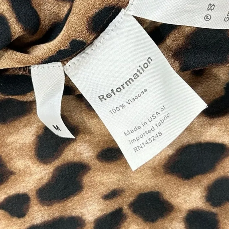 Reformation Violet Leopard Print Blouse Size Medium - Image 3