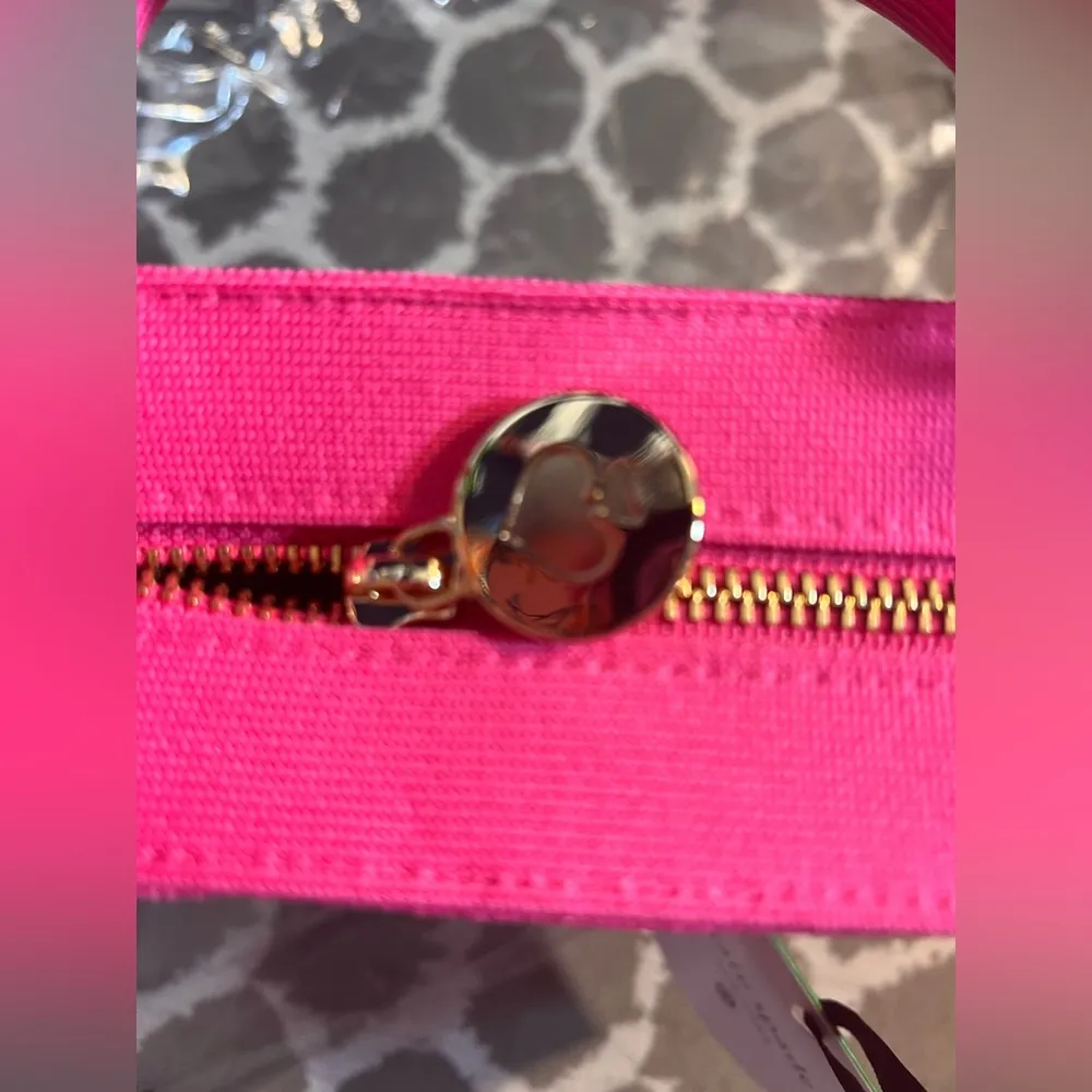 Kate Spade NWT Pink Green Plaid Satchel crossbody fabric collectible summer prep - Image 6