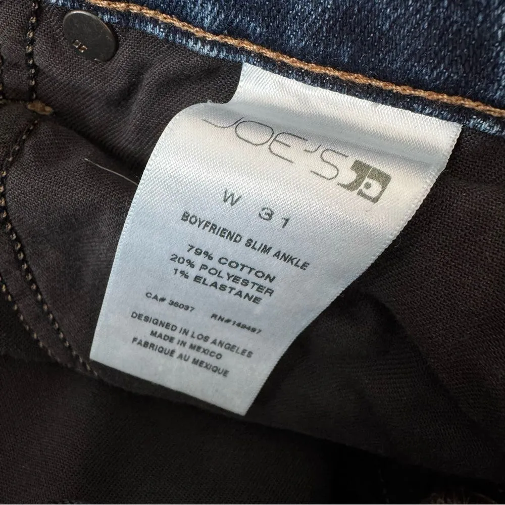 Joe's Jeans Distressed Boyfriend Slim Ankle in Brushy Wash Size 31 - Image 8