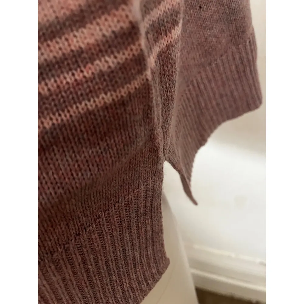 NWT Ella Moss Pink mauve Stripe Crew neck long sleeve pullover sweater Large - Image 5