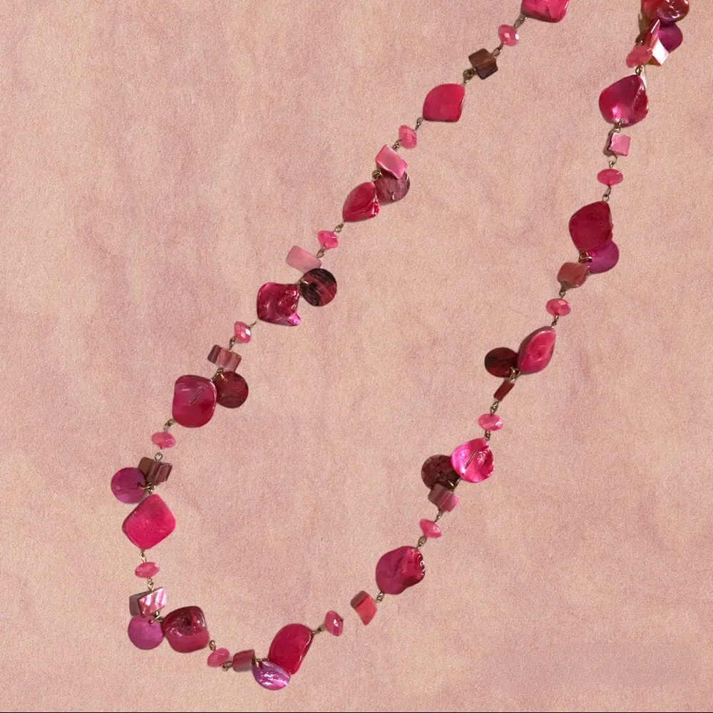 Style & Co. Shell Rope Long Gold-Tone Women's Necklace 42", Pink/Red Reg $29.50 - Image 4