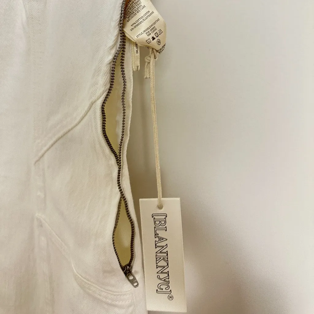 BLANKNYC Denim Mini Dress In See You Again in White Size Medium NWT - Image 8