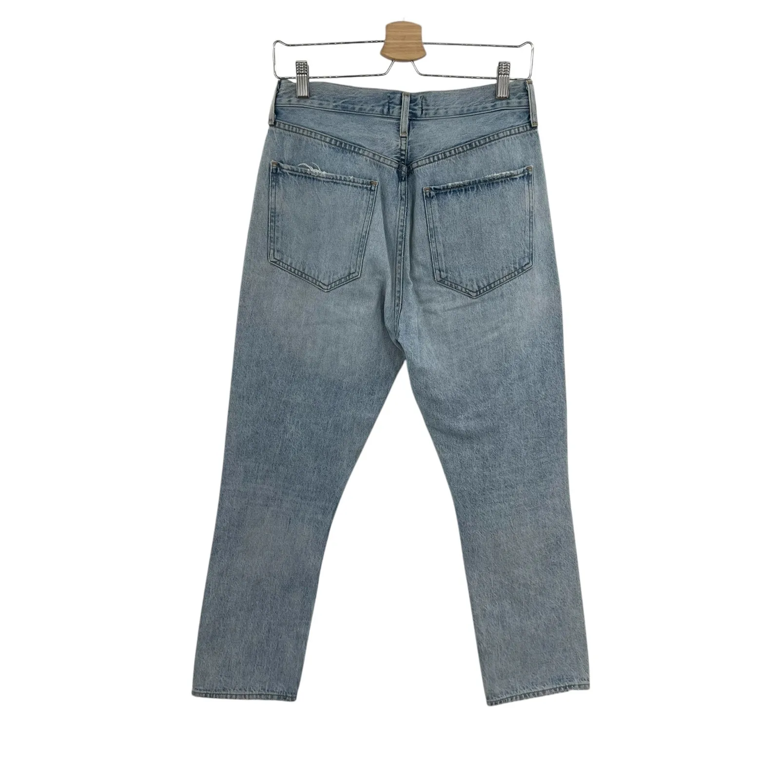 Agolde Riley High Rise Straight Crop Jeans Denim Shatter Wash Blue Size 27‎ - Image 8