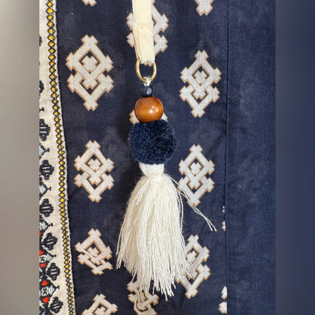 Tory Burch Candice Printed Silk Cotton Blouse in Blue $496 - Image 6