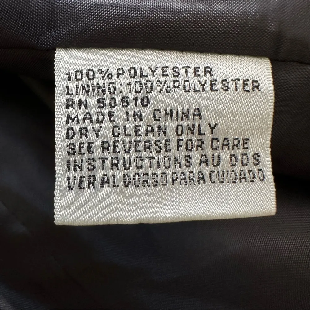 Le Suit Blazer Navy Blue Gold Buttons Cuffed Sleeve Career Jacket Size 12 - Image 11