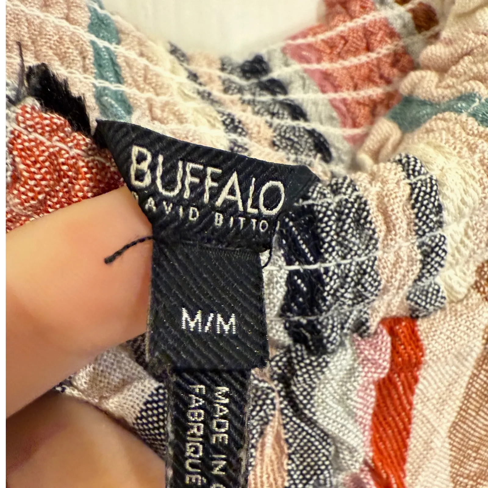 Buffalo David Bitton Striped Maxi Dress Ruffle Neck Casual Boho Medium‎ - Image 3