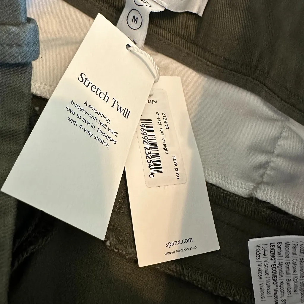 Spanx Super Smooth Stretch Twill Straight Pants Dark Pine Trousers Medium NWT - Image 13