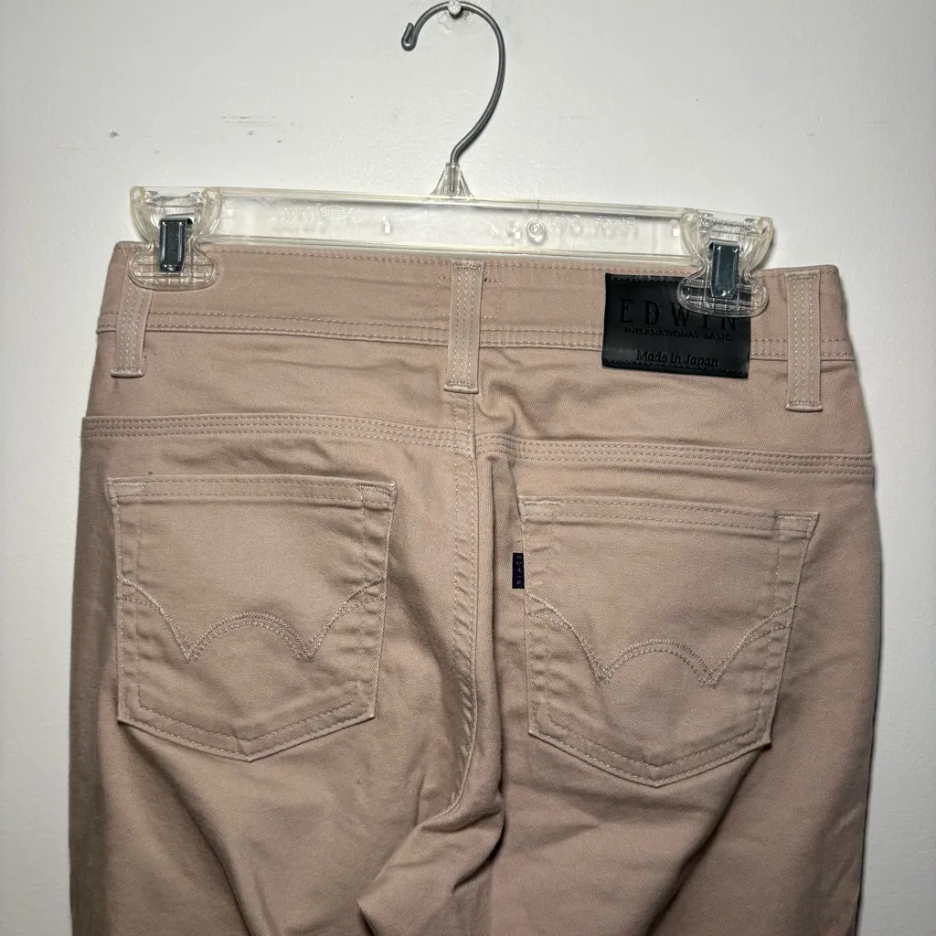 EDWIN International Basic Jeans Size 27 Beige Khaki Safari Straight Tan - Image 6