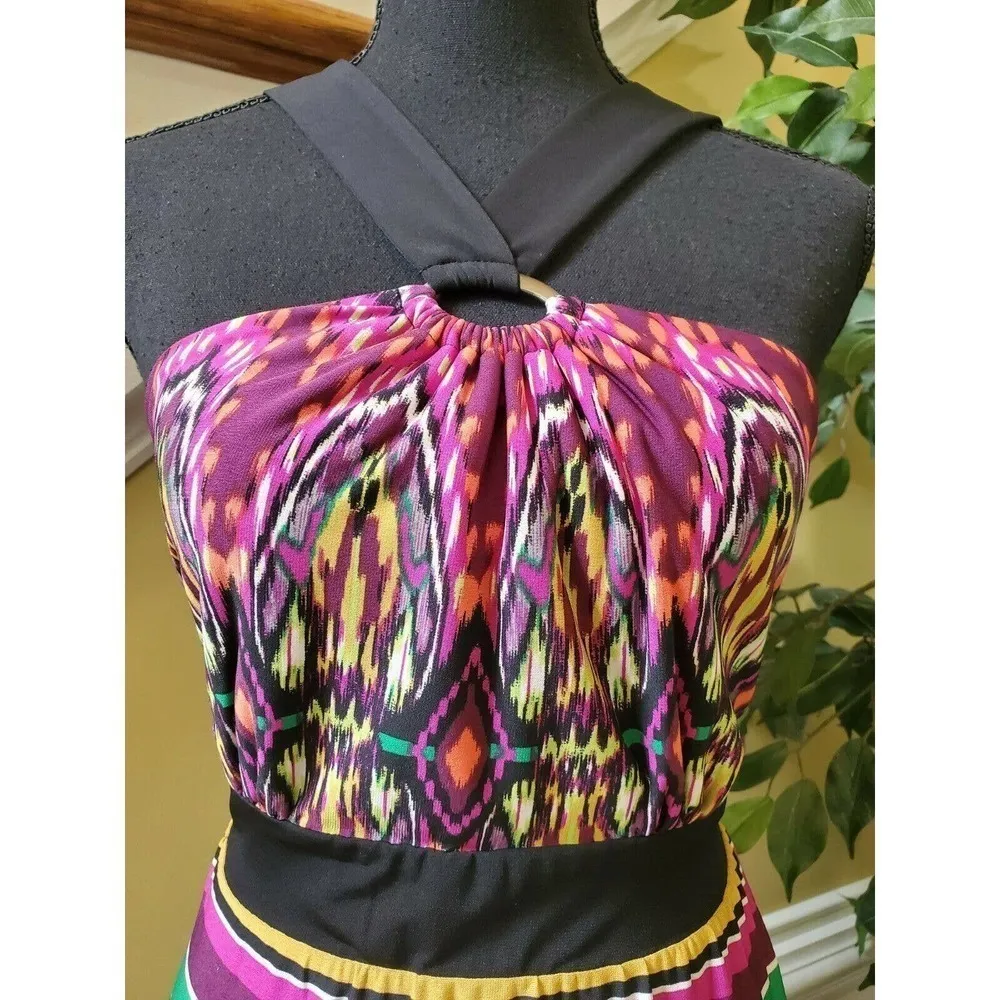 Emma & Michelle Medium Halter Tie Maxi Dress - Image 5