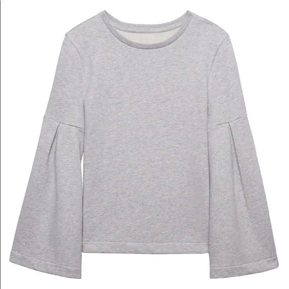 Banana Republic Grey Bell-Sleeve Couture Sweatshirt size XS - Image 4