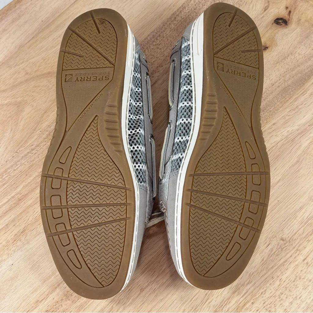 Sperry Topsider‎ Angelfish Striped Mesh Leather Slip On Boat Shoe Loafer Taupe 6 - Image 8