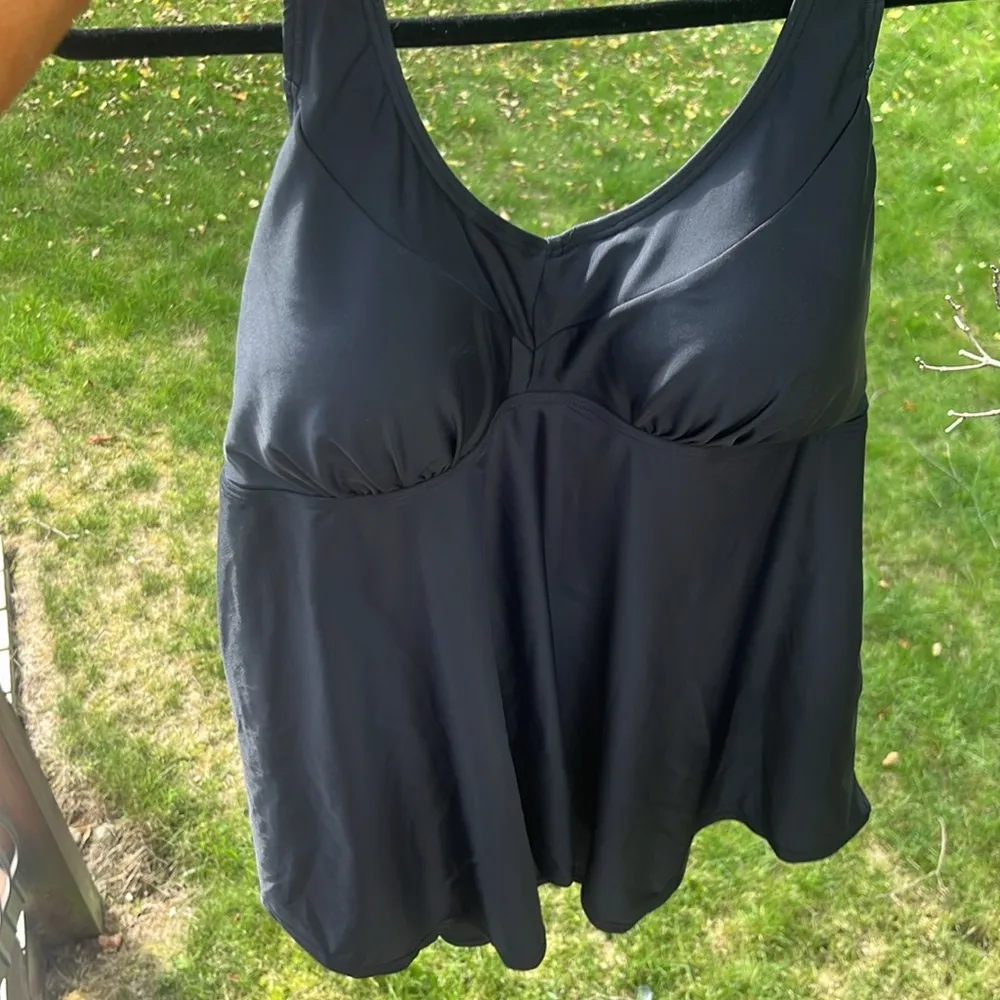 Love My Curves Handkerchief Swim top tunic padded cups plus size 20 black - Image 7