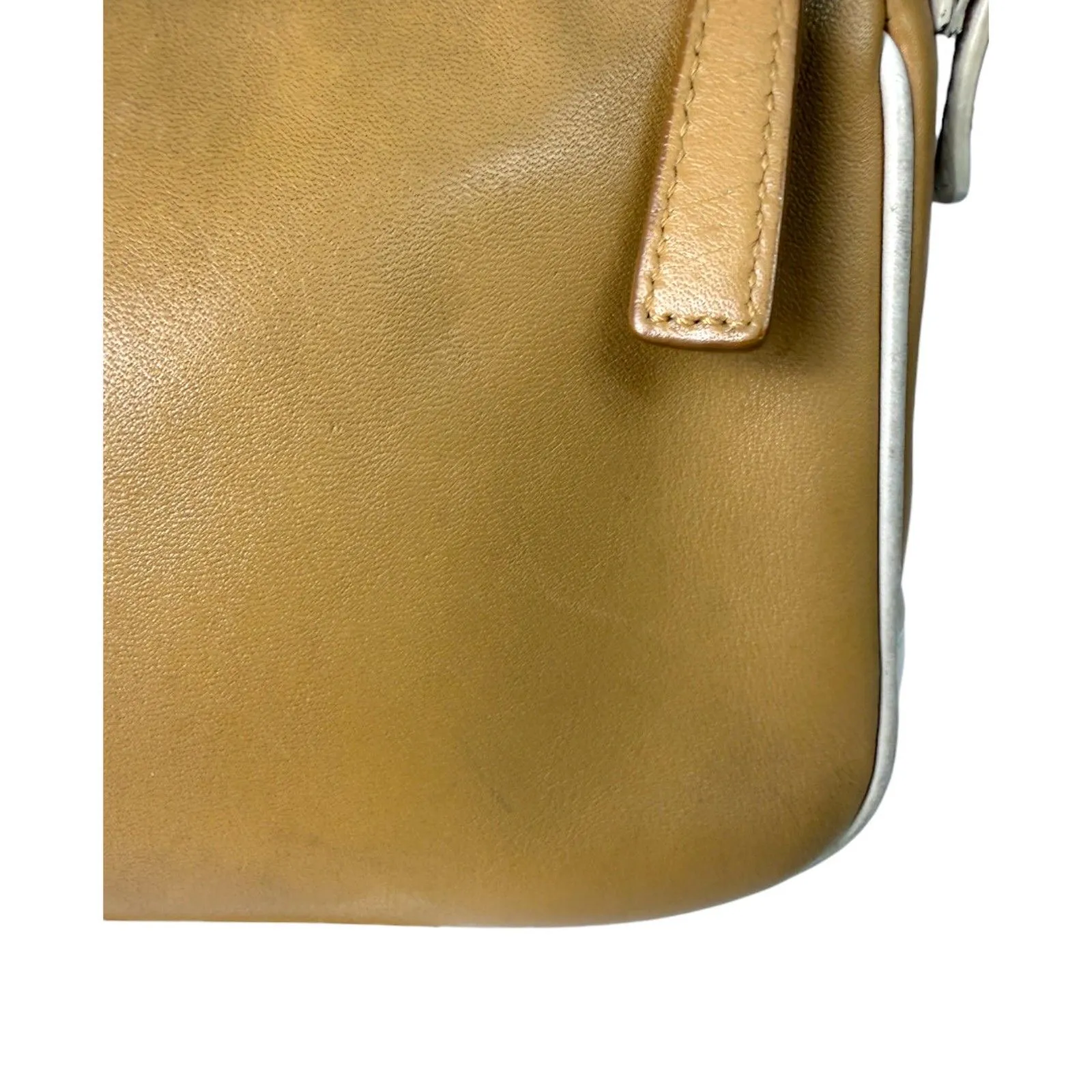 Coach 4447 Hamptons Leather Demi Shoulder Hobo Bag Vintage Brown Cream - Image 8