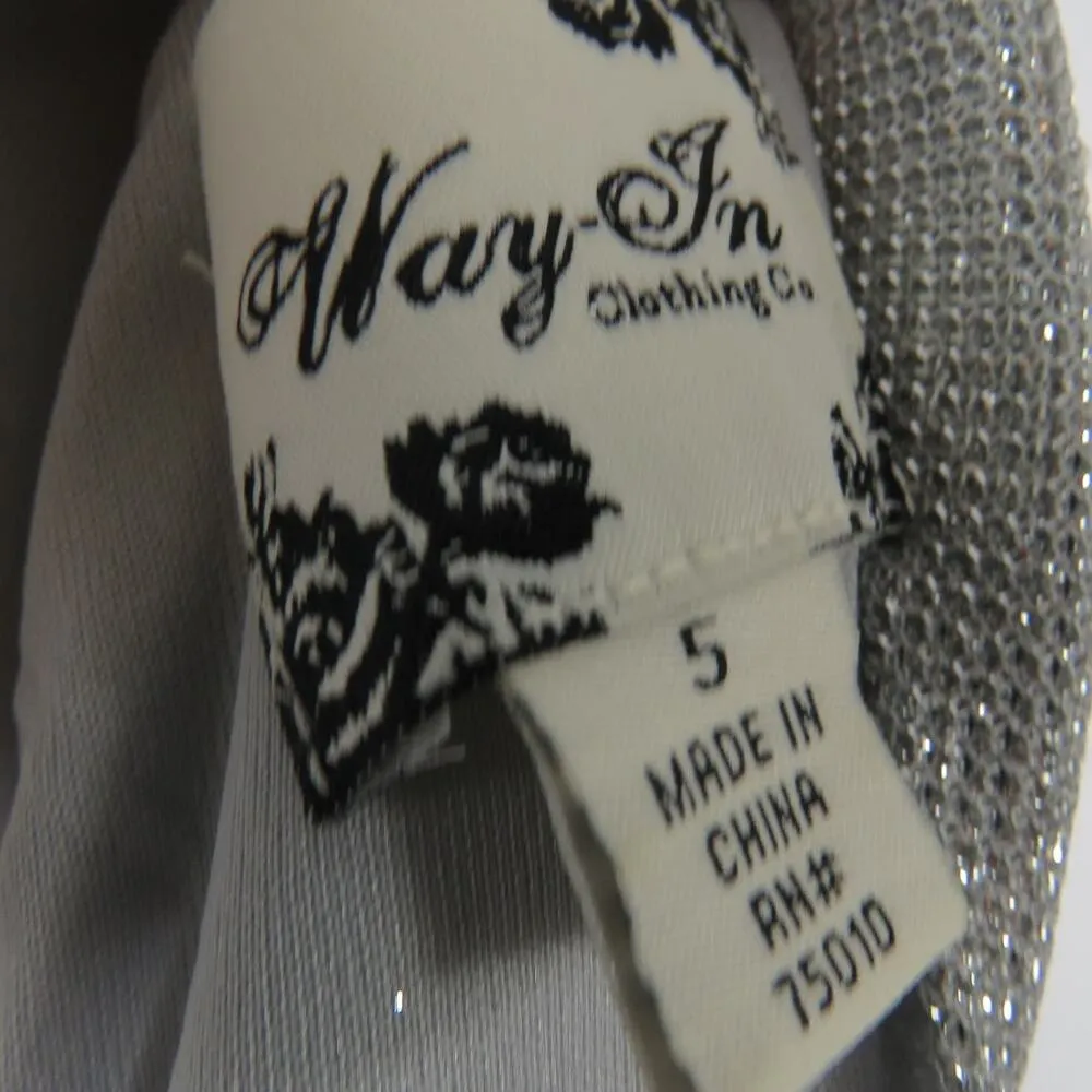 Y2k Metallic Silver Prom Dress Gown Halter Dress Cut Out - Image 6